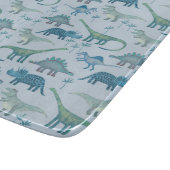 Dinosaur Pattern Blue Schneidebrett (Ecke)