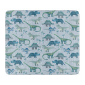 Dinosaur Pattern Blue Schneidebrett (Vorderseite)