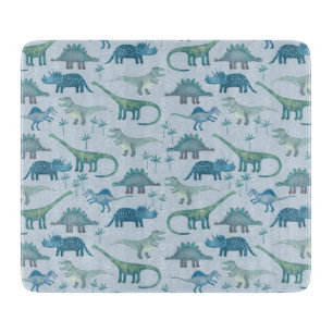 Dinosaur Pattern Blue Schneidebrett