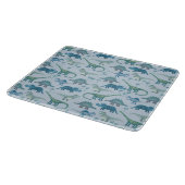 Dinosaur Pattern Blue Schneidebrett (Ecke)