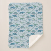 Dinosaur Pattern Blue Sherpadecke (Vorderseite)
