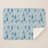 Dinosaur Pattern Blue Sherpadecke (Vorderseite (Horizontal))