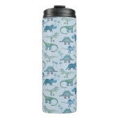 Dinosaur Pattern Blue Thermosbecher (Vorderseite)