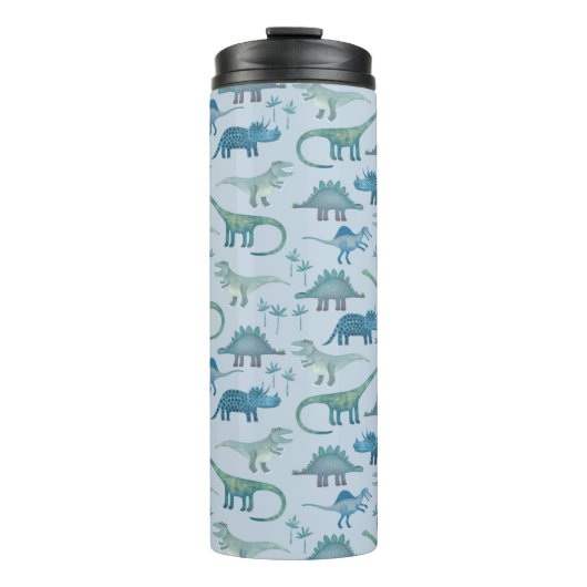 Dinosaur Pattern Blue Thermosbecher (Vorderseite)