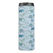 Dinosaur Pattern Blue Thermosbecher (Rückseite)