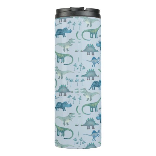 Dinosaur Pattern Blue Thermosbecher (Rückseite)