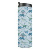 Dinosaur Pattern Blue Thermosbecher (Nach rechts gedreht)
