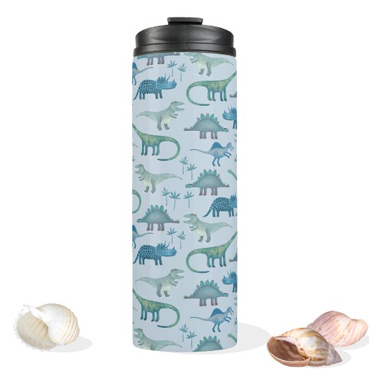 Dinosaur Pattern Blue Thermosbecher