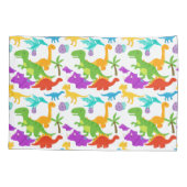 Dinosaur Pattern farbenfroh Kissenbezug (Rückseite)