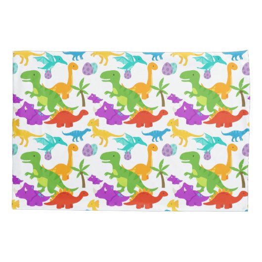 Dinosaur Pattern farbenfroh Kissenbezug (Rückseite)