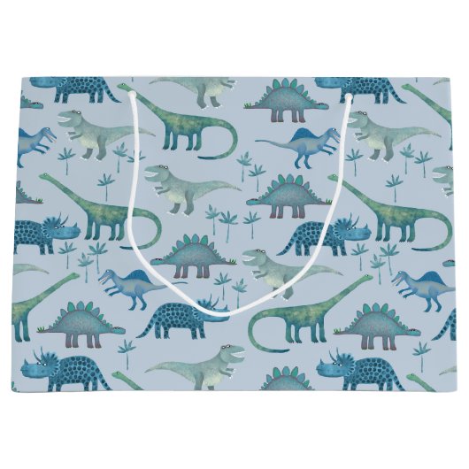 Dinosaur Pattern Fun Große Geschenktüte (Vorderseite)