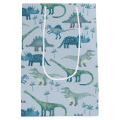 Dinosaur Pattern Fun Mittlere Geschenktüte (Rückseite)