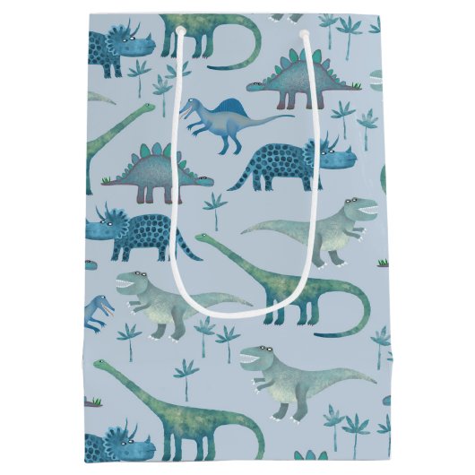 Dinosaur Pattern Fun Mittlere Geschenktüte (Rückseite)