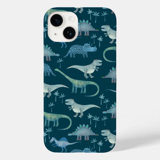 Dinosaur Pattern Green Case-Mate iPhone Hülle (Rückseite)