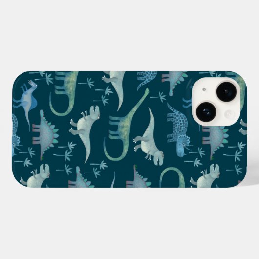 Dinosaur Pattern Green Case-Mate iPhone Hülle (Rückseite (Horizontal))