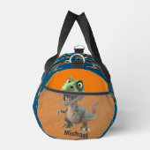 Dinosaur Pattern Individuelle Name Duffle Bag (Rechts)