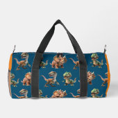Dinosaur Pattern Individuelle Name Duffle Bag (Rückseite)