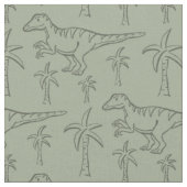 Dinosaur Pattern Modern Boy Dino Jungle Sage Green Stoff (Nahaufnahme)