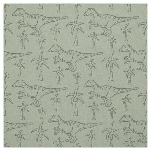 Dinosaur Pattern Modern Boy Dino Jungle Sage Green Stoff (Muster)