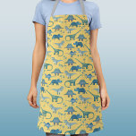 Dinosaur Pattern Schürze<br><div class="desc">Viele blaue Saurier,  Tyrannosaurus rex,  Spinosaurus,  Stegosaurus,  Diplodocus und Triceratops. Ideal für sowohl Fleischfresser als auch Herbivoren.</div>