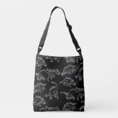 Dinosaur Pattern Silhouette Crossbody Bag Tragetaschen Mit Langen Trägern (Rückseite)