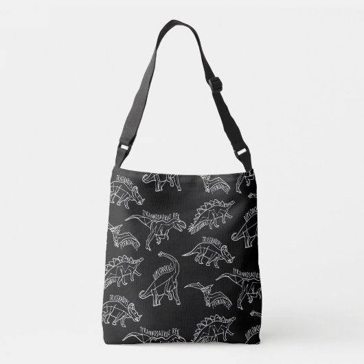 Dinosaur Pattern Silhouette Crossbody Bag Tragetaschen Mit Langen Trägern (Rückseite)