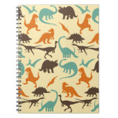 Dinosaur Pattern Silhouette Notizblock (Vorderseite)