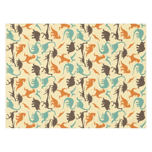 Dinosaur Pattern Silhouette Tischdecke (Vorderseite (Horizontal))