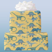 Dinosaur Pattern Yellow Geschenkpapier
