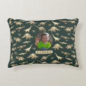 Dinosaur Personalisiert Boys Foto und Name Dekokissen (Vorderseite)