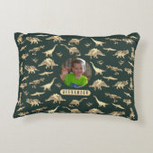 Dinosaur Personalisiert Boys Foto und Name Dekokissen (Rückseite)