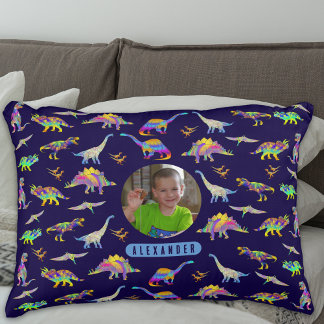 Dinosaur Personalisiert Boys Foto und Name Dekokissen