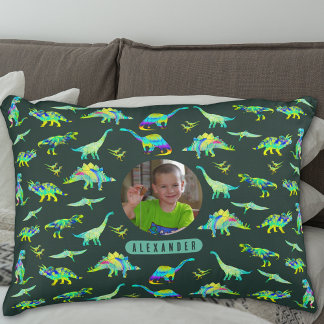 Dinosaur Personalisiert Boys Foto und Name Dekokissen