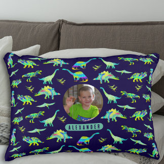 Dinosaur Personalisiert Boys Foto und Name Dekokissen