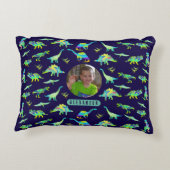 Dinosaur Personalisiert Boys Foto und Name Dekokissen (Rückseite)