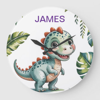 Dinosaur Personalisiert Wall Clock - Niedlicher Di Große Wanduhr