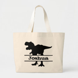 Dinosaur Personalisierte Name-Tasche Jumbo Stoffbeutel