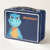 Dinosaur Personalisierter Name Metall Brotdose (Vorderseite)