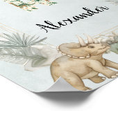 Dinosaur Personalisierter Name Monogramm A Kinderz Poster (Ecke)