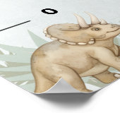 Dinosaur Personalisierter Name Monogramm B Wachstu Poster (Ecke)