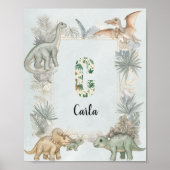Dinosaur Personalisierter Name Monogramm C Kinderz Poster (Vorne)