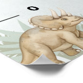 Dinosaur Personalisierter Name Monogramm C Wachstu Poster (Ecke)