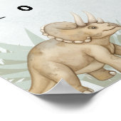 Dinosaur Personalisierter Name Monogramm E Wachstu Poster (Ecke)