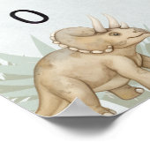 Dinosaur Personalisierter Name Monogramm Ein Wachs Poster (Ecke)