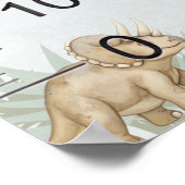 Dinosaur Personalisierter Name Monogramm F Wachstu Poster (Ecke)