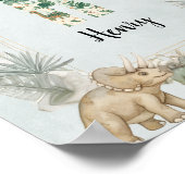 Dinosaur Personalisierter Name Monogramm H Kinderz Poster (Ecke)
