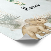 Dinosaur Personalisierter Name Monogramm I Kinderz Poster (Ecke)