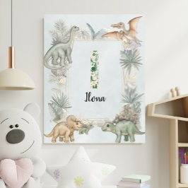 Dinosaur Personalisierter Name Monogramm I Kinderz Poster