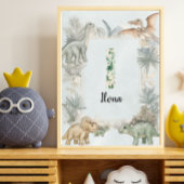 Dinosaur Personalisierter Name Monogramm I Kinderz Poster