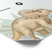Dinosaur Personalisierter Name Monogramm X Wachstu Poster (Ecke)